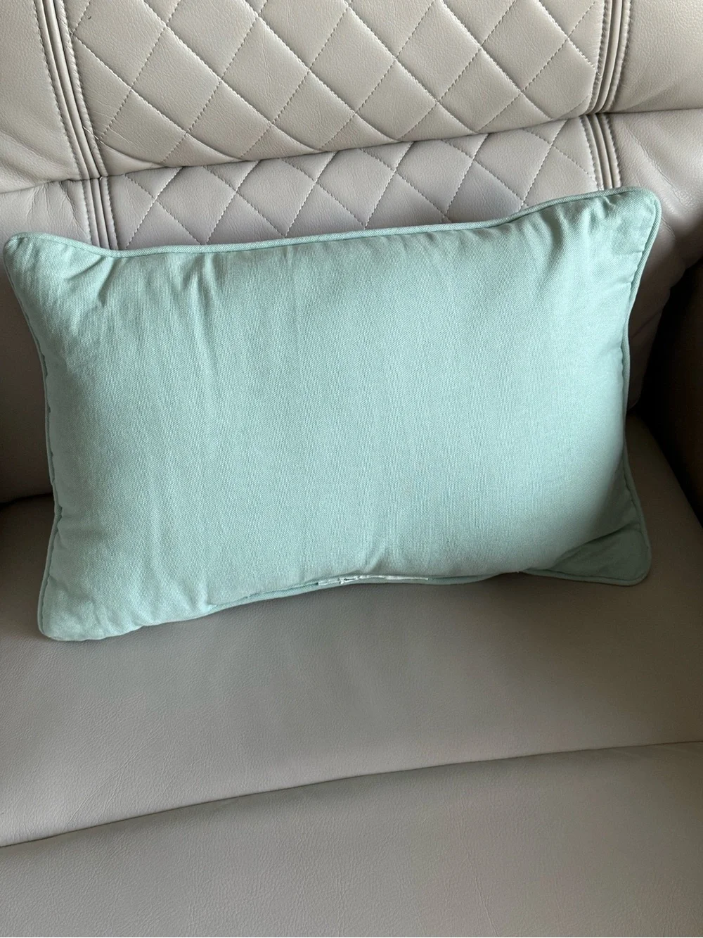 Pier 1 Coral Floral Accent Pillow Mint Piping French Knots Classic 3D Stitching